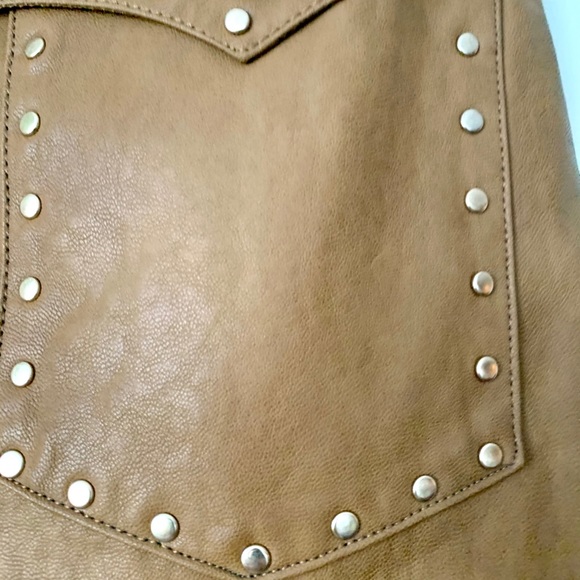 NWT Zara Leather Like Midi Dkirt with Grommets S - Picture 2 of 6